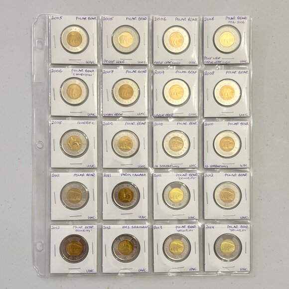 Comprehensive Set of 79 1996 to 2025 Canada $2 Toonie Coins + Bonus Test Token! - Picture 3 of 16